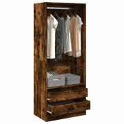 vidaXL Garderob rökfärgad ek 80x50x200 cm konstruerat trä