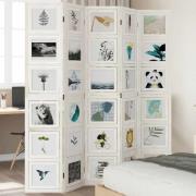 vidaXL Rumsavdelare 5 paneler vit massivt kejsarträ