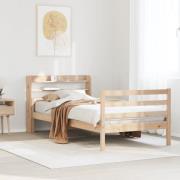 vidaXL Sängram med huvudgavel 75x190 cm massivt furu