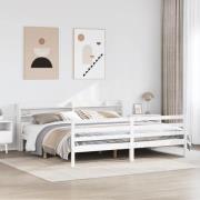 vidaXL Sängram med huvudgavel utan madrass vit 200x200 cm