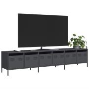 vidaXL Tv-bänk antracit 202x39x43,5 cm kallvalsat stål
