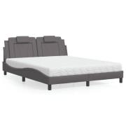 vidaXL Bed "Viana" with Mattress Grey 160x200 cm Faux Leather
