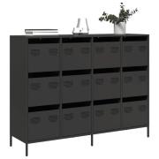 vidaXL Skänk svart 135x39x103,5 cm kallvalsat stål