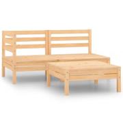 vidaXL Loungegrupp 3 delar massiv furu