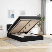 vidaXL Ottoman sängram med madrass svart 140x190 cm sammet