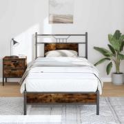 vidaXL Sängram utan madrass rökfärgad ek 90x190 cm konstruerad trä