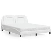 vidaXL Bed "Viana" with Mattress White 160x200 cm Faux Leather