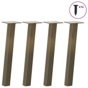 vidaXL Soffbordsben 4 st naturstål 30 cm stål