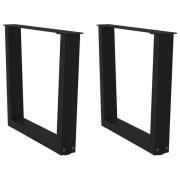 vidaXL Matbordsben V-formade 2 st svart 50x(42-43,3) cm stål
