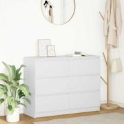 vidaXL Skänk vit 100x35x76 cm konstruerat trä