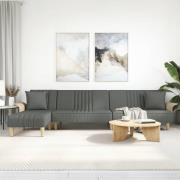 vidaXL L-formad bäddsoffa mörkgrå 279x140x70 cm tyg