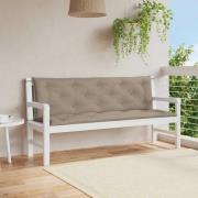vidaXL Bänkdyna för trädgården taupe 150x(50+50)x7 cm oxfordtyg