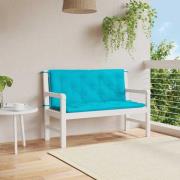 vidaXL Bänkdynor 2 st turkos 120x50x7 cm tyg
