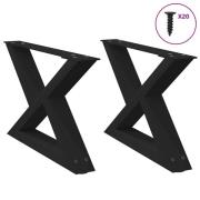 vidaXL Soffbordsben 2 st svarta 60x(30-31,3) cm stål