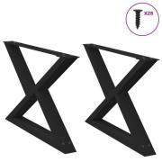 vidaXL Soffbordsben 2 st svarta 70x(42-43,3) cm stål