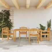 vidaXL Matgrupp för trädgården 5 delar massiv teak