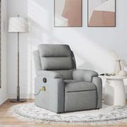 vidaXL Massagefåtölj ljusgrå tyg