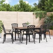 vidaXL Caféstolar 6 st gjuten aluminium svart