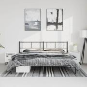 vidaXL Sängram med huvudgavel metall svart 193x203 cm