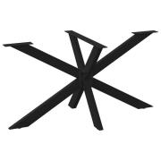 vidaXL Matbordsben spindelformad svart 150x78x(72-73) cm stål