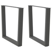 vidaXL Matbordsben V-formade 2 st antracit 90x(72-73,3) cm stål