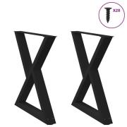 vidaXL Matbordsben 2 st svarta 70x(72-73,3) cm stål