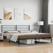 vidaXL Sängram med huvudgavel metall svart 193x203 cm