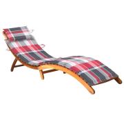 vidaXL Solsäng med dyna massivt akaciaträ