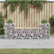 vidaXL Trädgårdsbänk gabiondesign 183x41x60,5 cm massiv furu