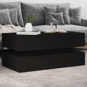 vidaXL Soffbord med LED svart 90x50x40 cm