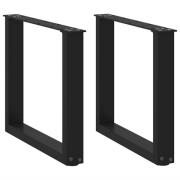 vidaXL Soffbordsben U-formade 2 st svarta 50x(42-43) cm stål