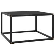 vidaXL Soffbord svart med svart glas 60x60x35 cm