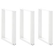 vidaXL Matbordsben U-formade 3 st vita 70x(72-73) cm stål