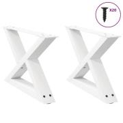 vidaXL Soffbordsben 2 st vita 50x(30-31,3) cm stål