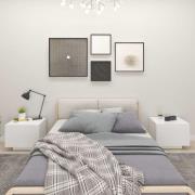 vidaXL Sängbord vit 100x35x40 cm konstruerat trä