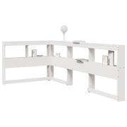 vidaXL Bokhylla sänggavel L-formad vit 80 cm massiv furu