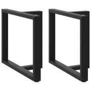 vidaXL Matbordsben T-formade 2 st svarta 100x35x(72-73) cm stål