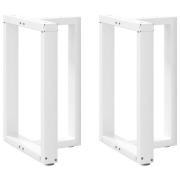 vidaXL Matbordsben T-formad 2 st vit 50x35x(72-73) cm stål