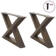 vidaXL Soffbordsben 2 st naturligt stål 50x(30-31,3) cm stål