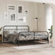 vidaXL Sängram utan madrass med fotgavel metall svart 180x200 cm