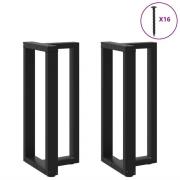 vidaXL Barbordsben T-formade 2 st svarta 40x35x(90-91) cm stål