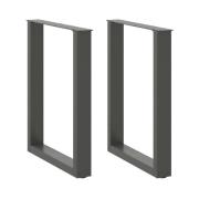 vidaXL Matbordsben U-formad 2 st antracit 60x(72-73) cm stål