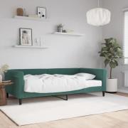 vidaXL Dagbädd med madrass mörkgrön 100x200 cm sammet