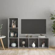 vidaXL TV-skåp 2 delar betonggrå 107x35x37 cm konstruerat trä