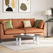vidaXL Soffbordsben vit 2 st 40x(30-31) cm stål