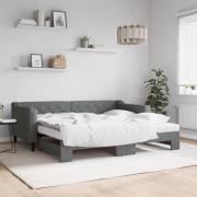 vidaXL Dagbädd med extrabädd och madrasser mörkgrå 90x190 cm tyg