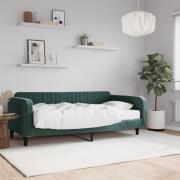 vidaXL Dagbädd med madrass mörkgrön 100x200 cm sammet