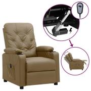 vidaXL Elektrisk reclinerfåtölj cappuccino konstläder