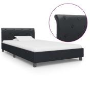 vidaXL Sängram utan madrass svart konstläder 90x200 cm