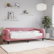 vidaXL Dagbädd med madrass rosa 90x200 cm sammet